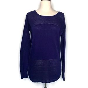 Calia Purple Effortless Mesh Tunic Sweater